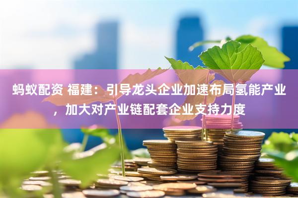 蚂蚁配资 福建：引导龙头企业加速布局氢能产业，加大对产业链配套企业支持力度