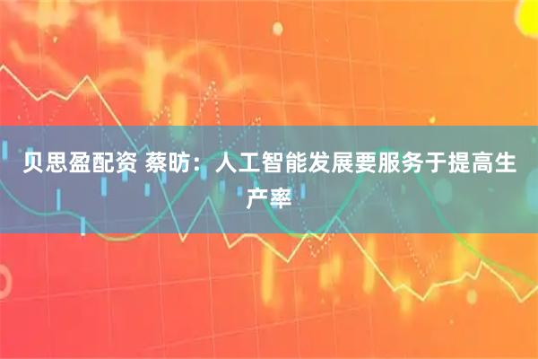 贝思盈配资 蔡昉：人工智能发展要服务于提高生产率