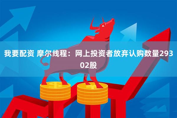 我要配资 摩尔线程：网上投资者放弃认购数量29302股